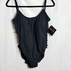 NWT..SHAPE FX.. black swimsuit..
